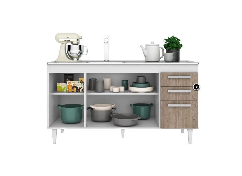 Gabinete 2 Gavetas 4 Portas sem Tampo Lis L03 Mpozenato