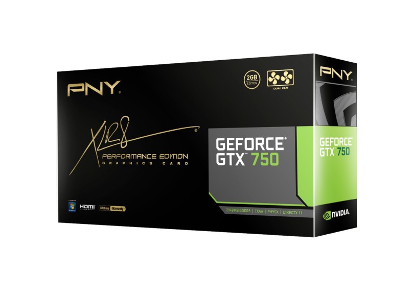 Placa de Video NVIDIA GeForce GTX 750 2 GB GDDR5 128 Bits PNY VCGGTX7502XPB-BB