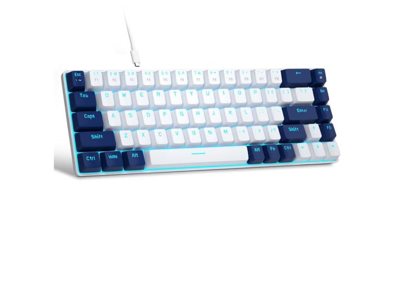Teclado mecânico para jogos MageGee MK-Box 68 teclas branco/azul