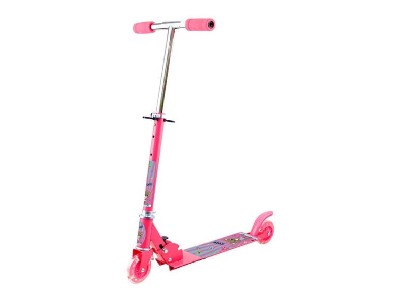 Patinete Infantil Menina p/ Crianças Até 45kg Rosa Dobrável