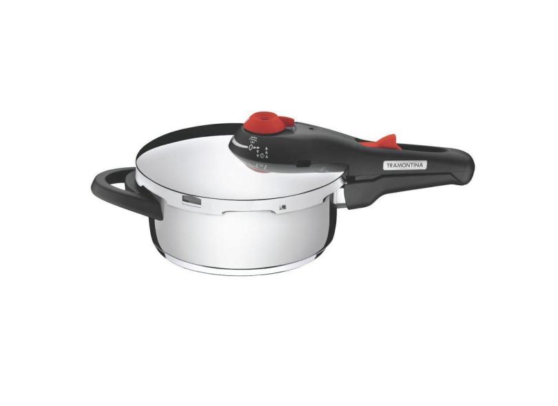 Panela De Pressão Tramontina Solar 22 Cm 3 Litros Em Aço Inox Com 5 Dispositivos De Segurança