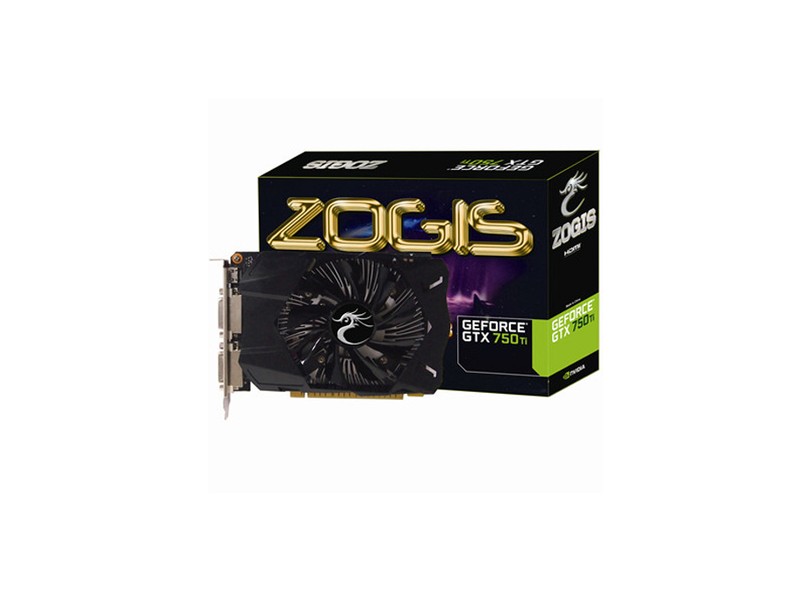 Placa de Video NVIDIA GeForce GTX 750 Ti 2 GB DDR5 128 Bits Zogis ZOGTX750TI-2GD5