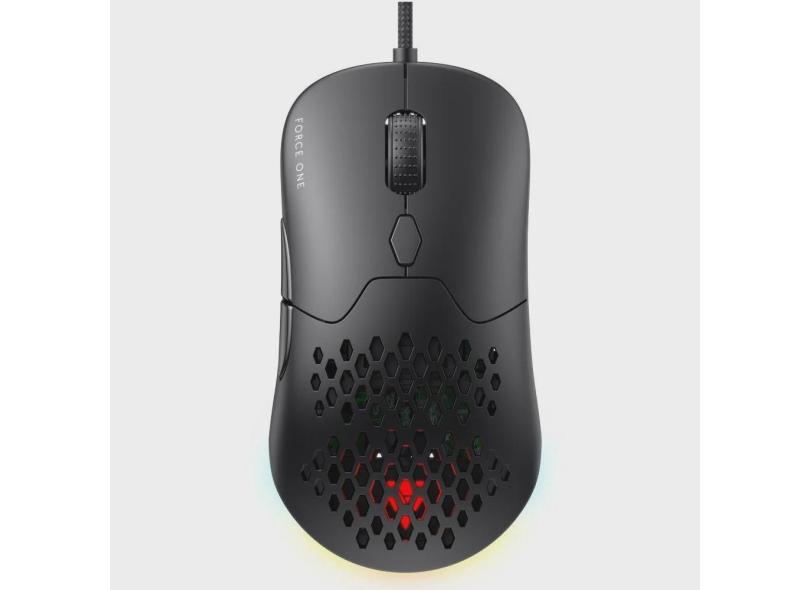 Mouse Gamer Force One Lynx, Wireless, 19000 dpi, rgb, Preto