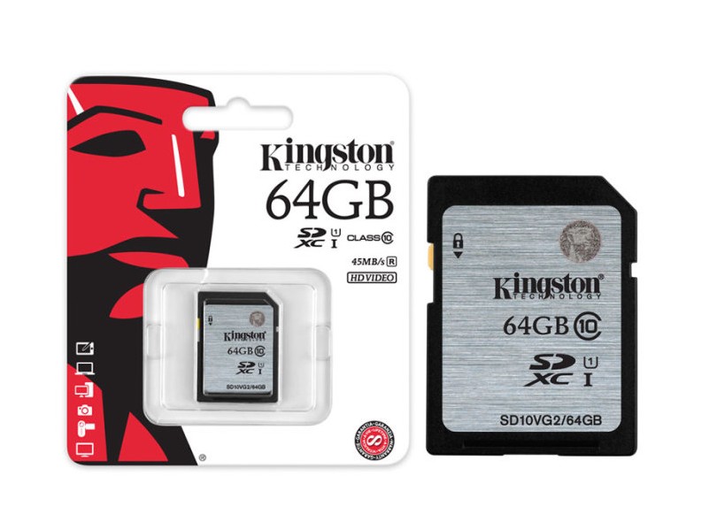 Cartão de Memória SDXC-I Kingston 64 GB SD10VG2/64GB