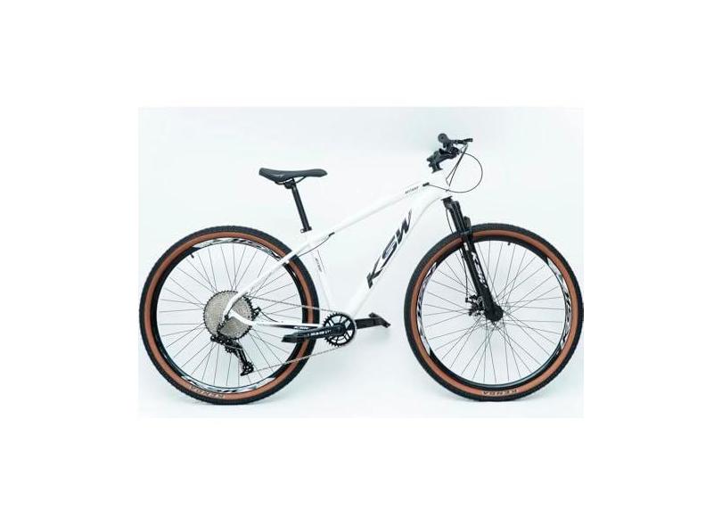 Bicicleta Aro 29 Bike Ksw Mtb 12v Marchas K7 11-50 Quadro em Alumínio 6061 (Branco, 17)