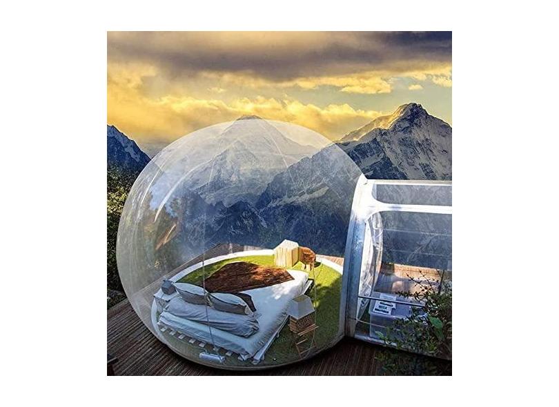 ATHUAHEM Barraca de bolha inflável, bola de cristal inflável, casa de bolhas transparentes, estufa de cúpula, barraca de acampamento para 3-5 pessoas com secador de cabelo para observação de estrelas