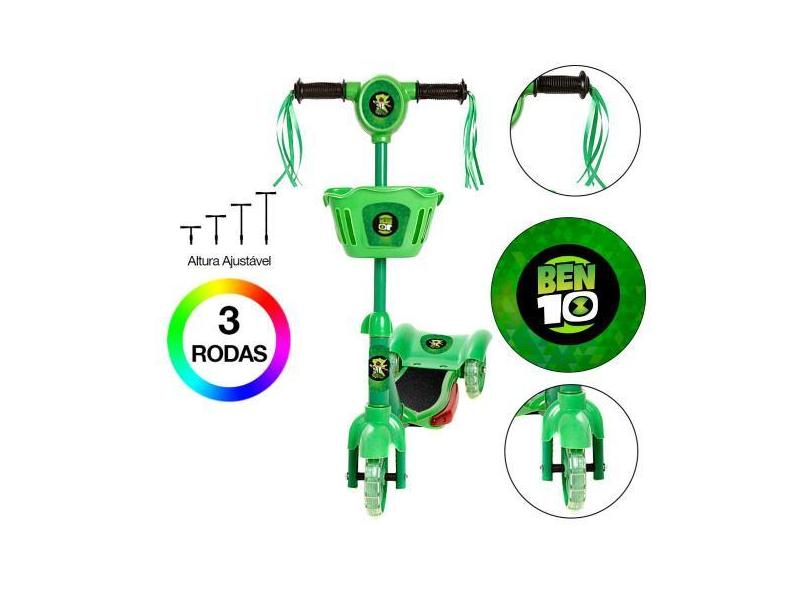 Patinete Infantil Verde Ben 10 Ominitrix Alien C Led E Som - Zein