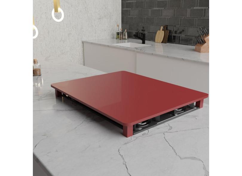 Tampa para Cooktop 4 Bocas 86 x 60 cm Brastemp Madeira MDF Laqueado