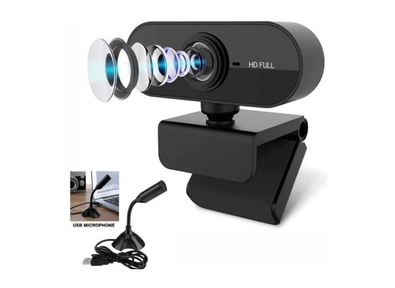 Webcam Full HD 1080p Microfones Integrados Privacidade
