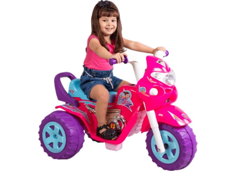 Moto Triciclo Eletrico Biemme Super GP Raptor Girl Rosa 12V