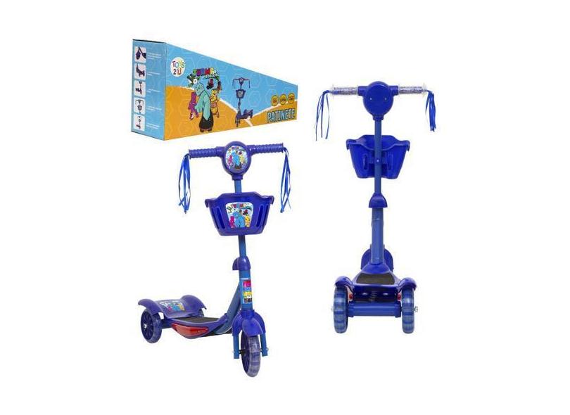 Patinete Infantil Azul Led Turma Do Problems Envio Imediato - Toys 2U