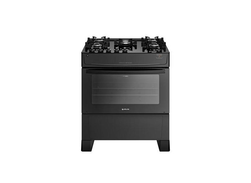 Fogao piso atlas gas 5 bocas monaco c/ forno 86,5l top glass vidro pre