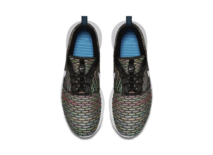 Nike roshe cheap run flyknit bleu