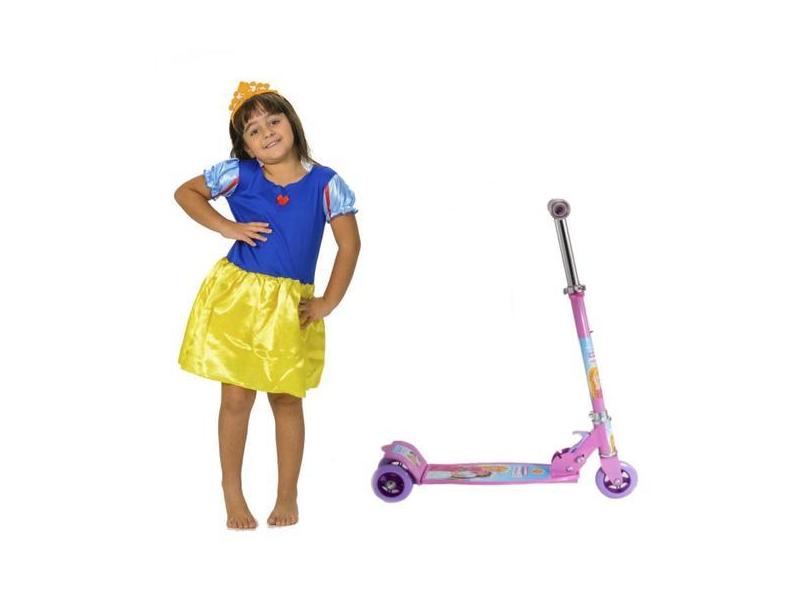 Patinete Infantil Rosa Belinda Com Fantasia Incrível - Dm Toys