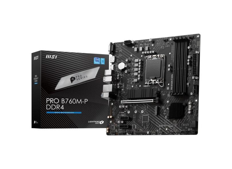 Placa Mãe MSI PRO B760M-P Intel LGA 1700 DDR4 mATX