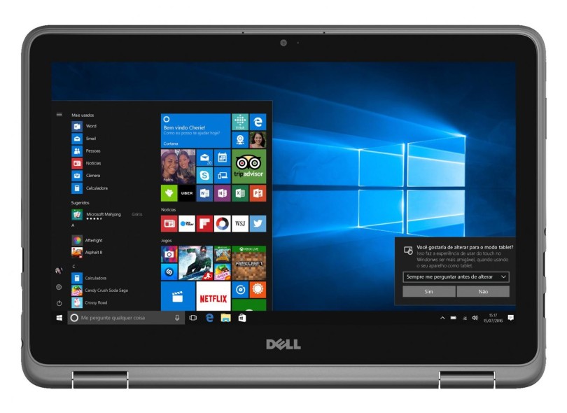 Notebook Conversível Dell Inspiron 3000 Intel Pentium N3710 4 GB de RAM 500 GB 11.6 " Touchscreen Windows 10 I11-3168-A10