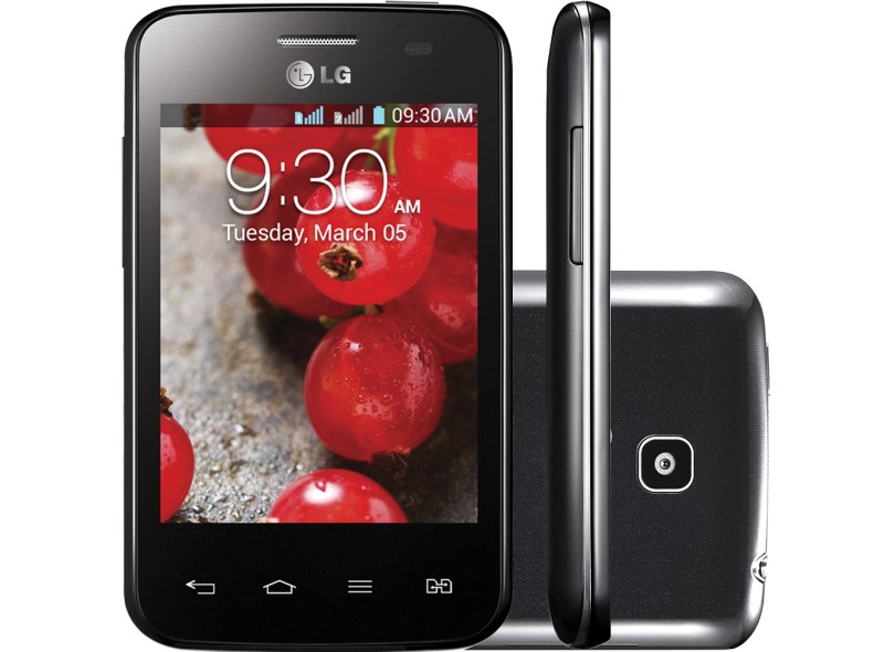 Smartphone LG Optimus L3 II Dual E435 Câmera 3,0 MP 2 Chips 4GB Android 4.1 (Jelly Bean) Wi-Fi 3G