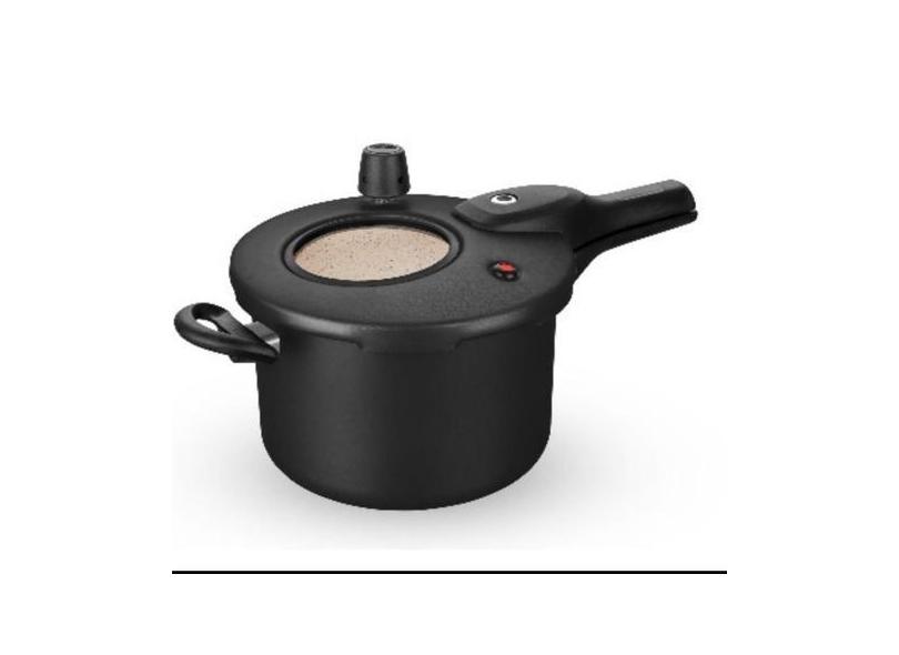 Panela De Pressão 4,5L Preta/Bege 7 Camadas Antiaderentes - Mta