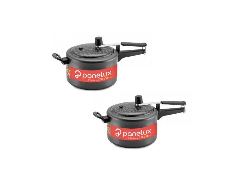 Kit 2 Panela De Pressão Panelux Classic Antiaderente Preta 3,0 Litros