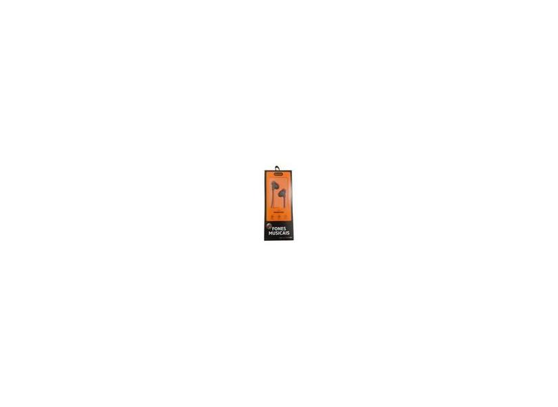 Fone basike ba-fon6687 intra-auricular com microfone preto