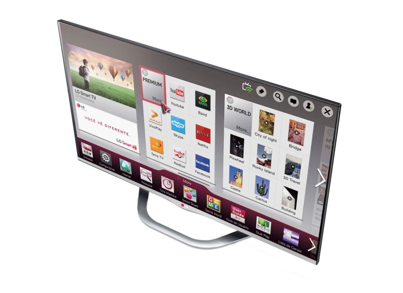 TV LED 55" Smart TV LG Cinema 3D 3D Full HD 3 HDMI Conversor Digital Integrado 55LA6610