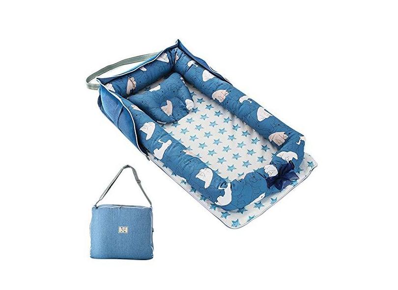 Espreguiçadeira do bebê co-dormindo para o bebê 0-12m, algodão respirável  macio ajustável recém-nascido bassinnet
