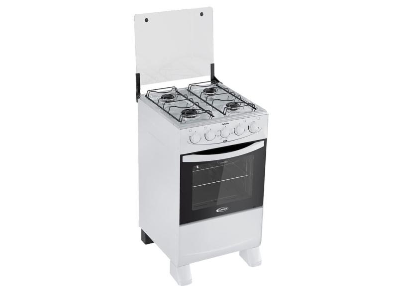 Fogão a Gás Clarice Delicato  4 Bocas Mesa Inox Easy Clean-Branco