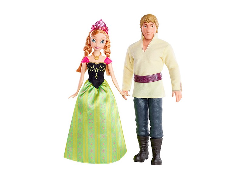 Boneca Frozen Anna e Kristoff Mattel