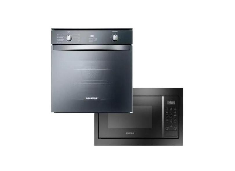 Kit Forno Elétrico De Embutir 84 Litros Brastemp Inox Espelhado Convec