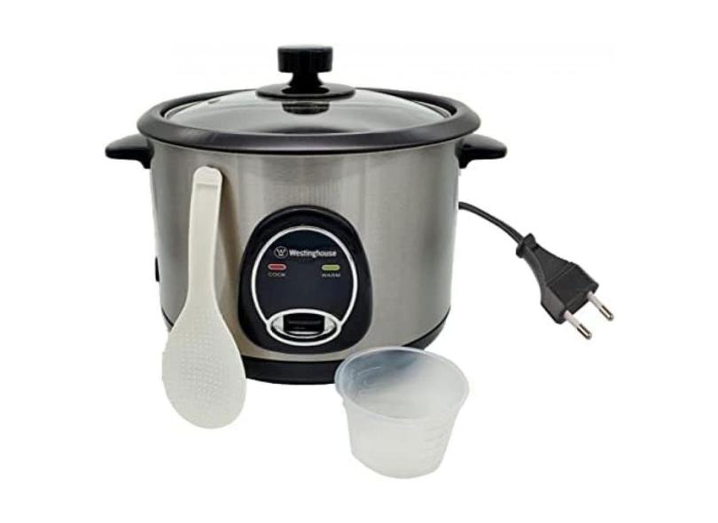 Panela de Arroz Elétrica 1.8L Multifuncional com Desligamento Automático, 700W, 110v, WESTINGHOUSE, Prateado