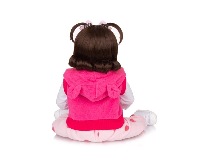 Bebe Reborn Realista Girafinha Menina De Silicone 48Cm Olhos Castanhos em  Promoção é no Buscapé