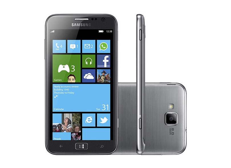Smartphone Samsung Ativ S Câmera 8,0 Megapixels Desbloqueado Windows Phone 8 3G Wi-Fi
