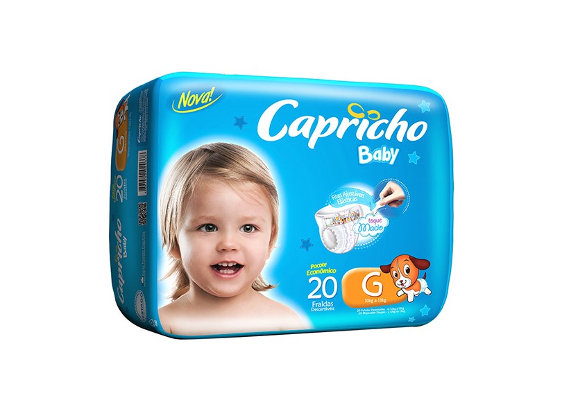Fralda Capricho Baby G Econômica 20 Und 10 - 13kg