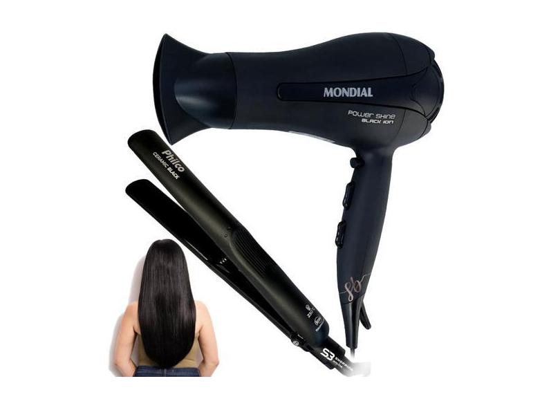 Secador De Cabelo 2000W Mondial E Chapinha Profissional