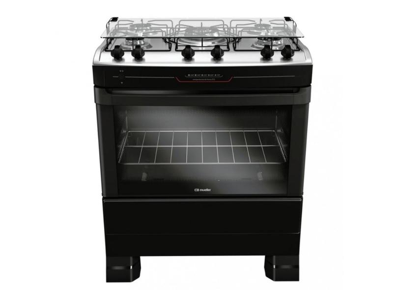 Fogão 5 Bocas Mueller MFI5BF Acendimento Automático - Preto Fosco