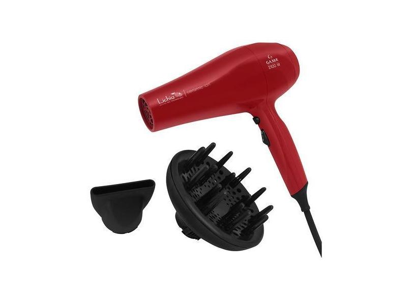 Secador De Cabelo Gama Lichia Ceramic Íon Com Óleo Essencial Cor Vermelho 110v Lichia Ceramic