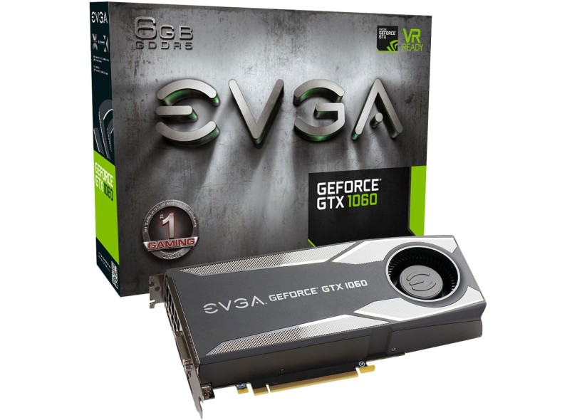 Placa de Video NVIDIA GeForce GTX 1060 6 GB GDDR5 192 Bits EVGA 06G-P4-5161-KR
