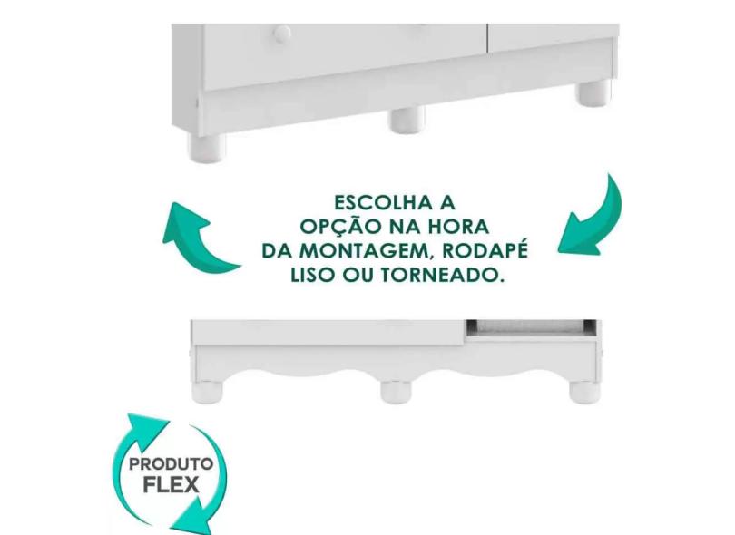 Guarda-Roupa Infantil 4 Portas 3 Gavetas Bolinha Móveis Peroba