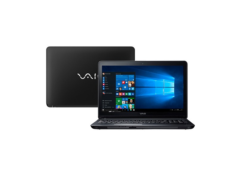 Notebook Vaio Fit Intel Core i7 5500U 5ª Geração 8GB de RAM HD 1 TB LED 15,6" Windows 10 Home 15F