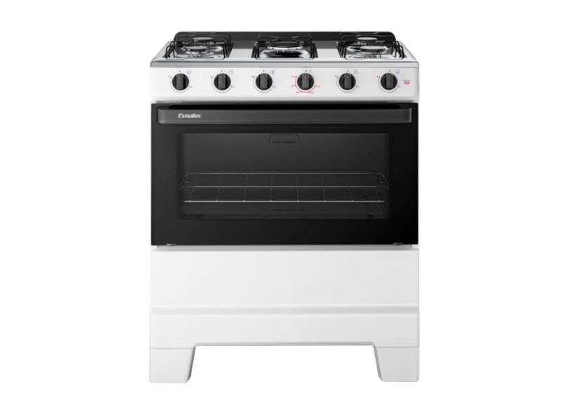 Fogão de Piso 5 Bocas Esmaltec F5ISB Ideal Pop Mesa em Aço Inox, Acendimento Manual, Branco