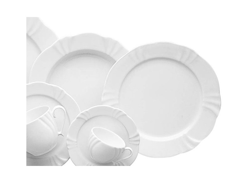 Aparelho de Jantar Porcelana 42 peças - Oxford Porcelana Soleil White