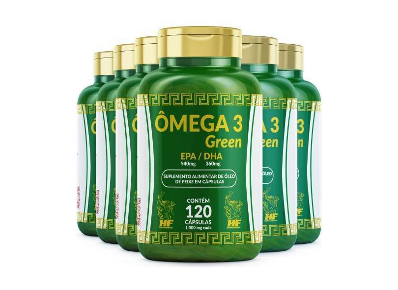 6X Omega 3 Puro 1000Mg 120 Caps Mais Ativo Mentalmente - Hf Suplements
