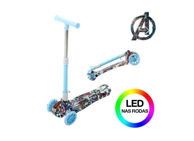 Patinete Marvel Vingadores HQ Azul para Crianças de 3 Rodas