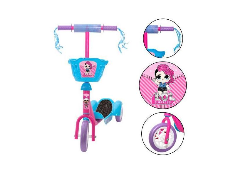 Patinete 3 Rodas Infantil Cesta Lol Surprise Para Crianças