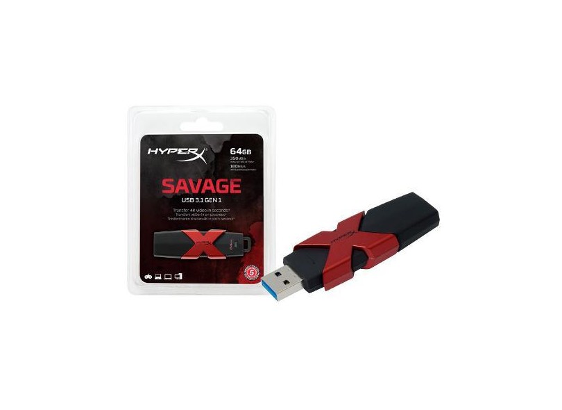 Pen Drive Kingston HiperX 64 GB USB 3.0 DT Savage HXS3/64GB
