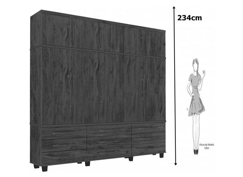 Guarda-Roupa Casal 10 Portas 9 Gavetas Thor Móveis Primus