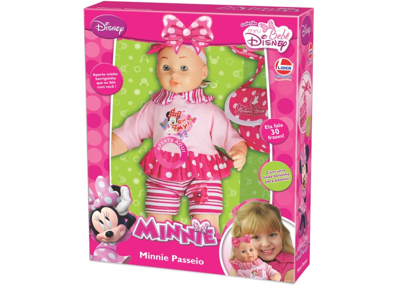 Boneca Disney Passeio Minnie Lider