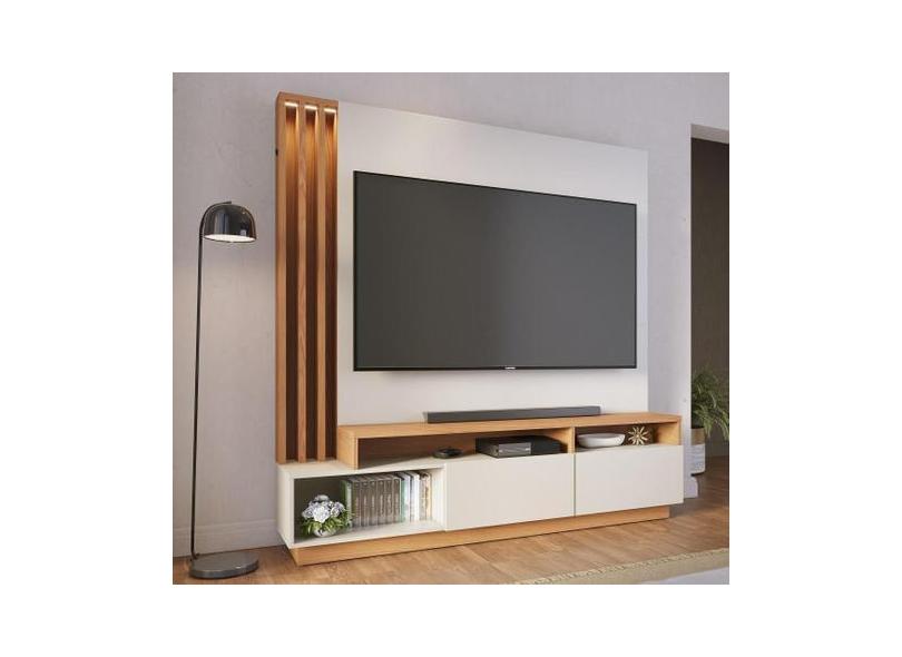 Home Theater Humaitá com Led Para Tv de até 75' Polegadas - Off White 