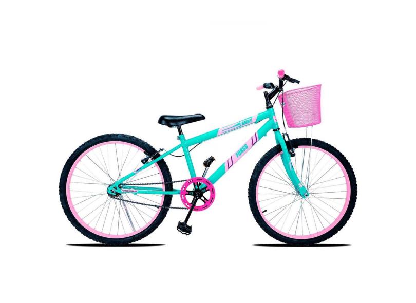 Bicicleta Aro 24 Forss Anny c/ Cesta s/ Marcha - Turquesa