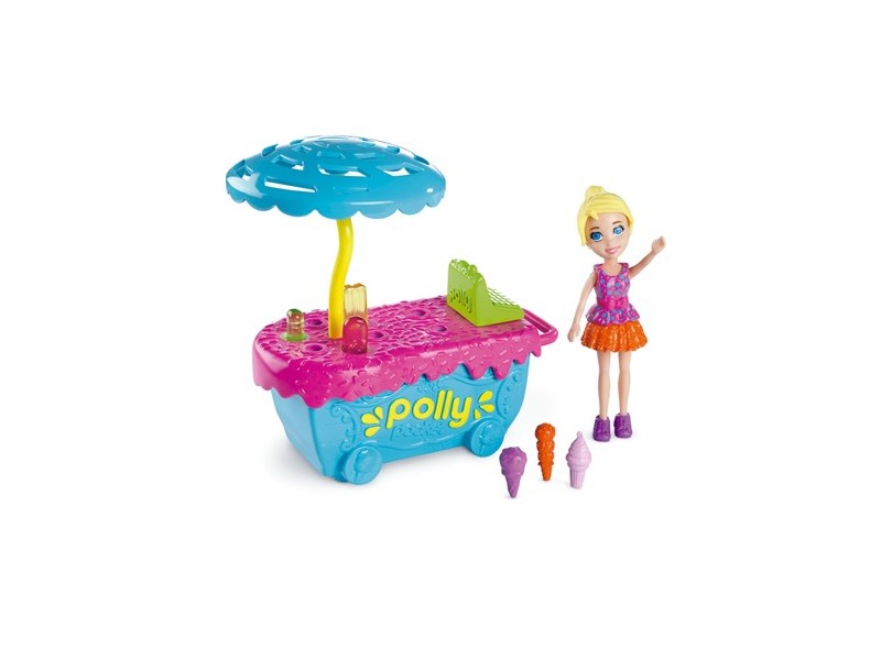 Boneca Polly Parque de Diversões Banquinha de Sorvete Mattel